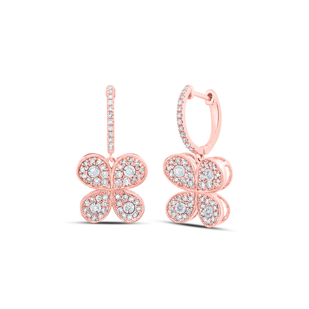 3/4CTW-DIA NK BUTTERFLY DANGLING EARRING