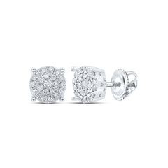 1/4CT-DIA P1 ROUND EARRING