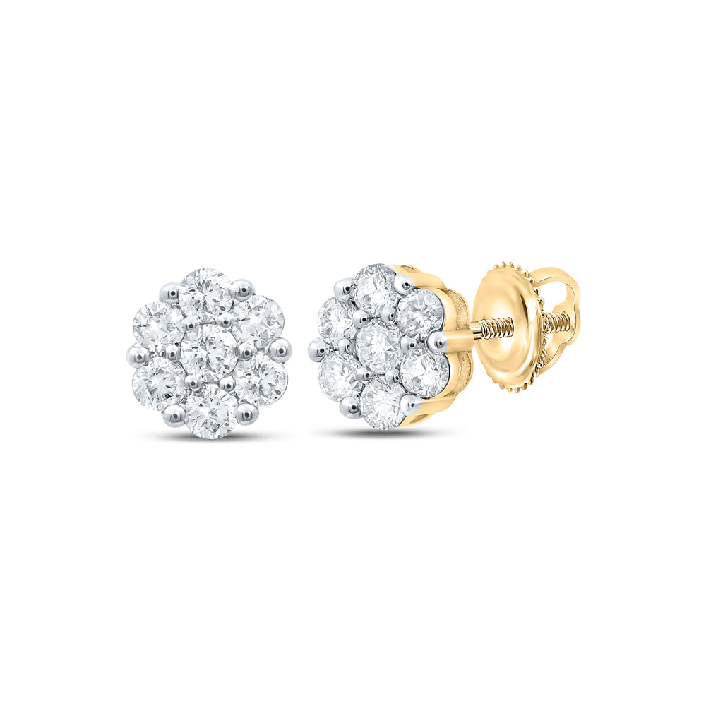 1CTW-DIA P1 FLOWER EARRING