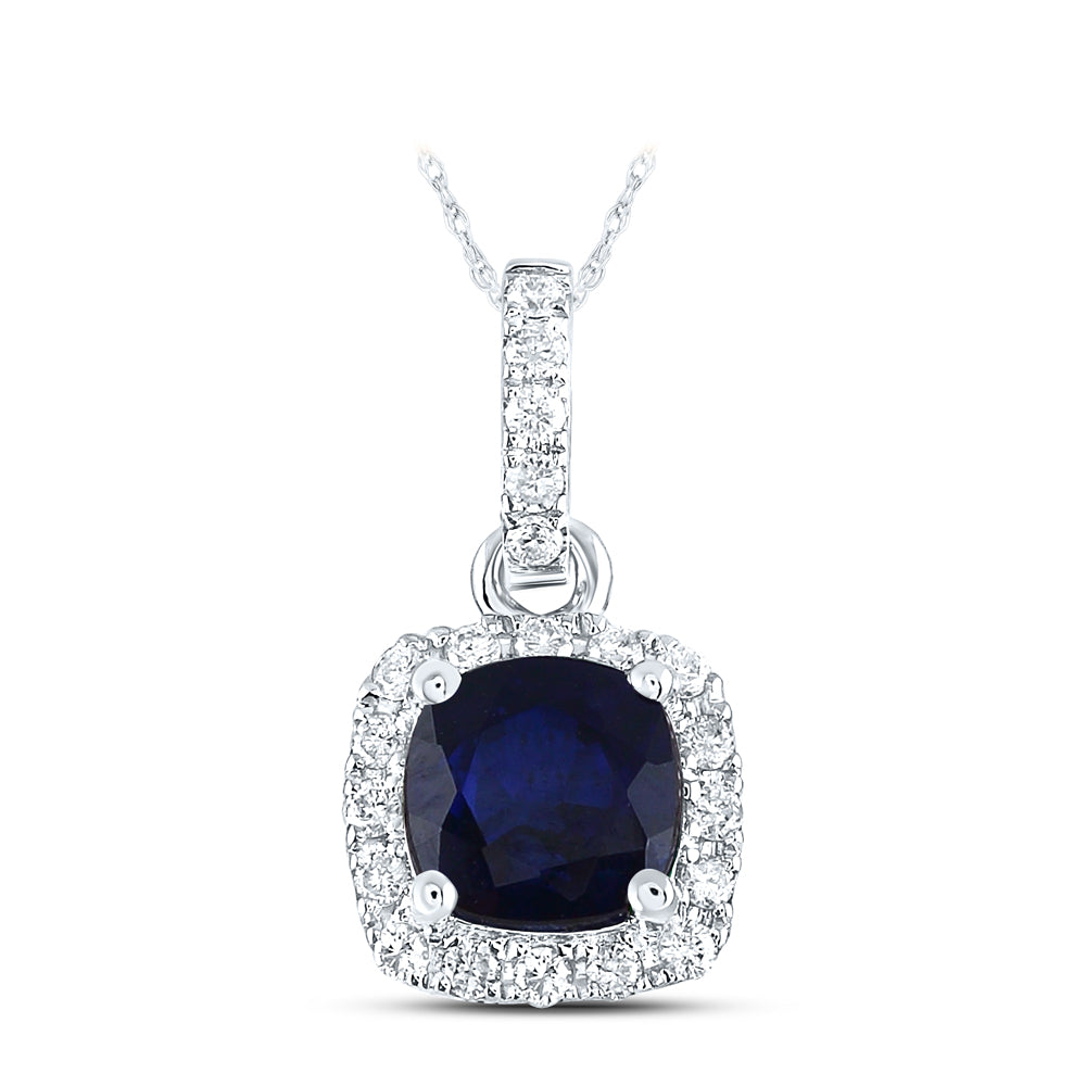 1/10CTW-DIA ANA M 5 MM-SAPP NAT GEM PENDANT