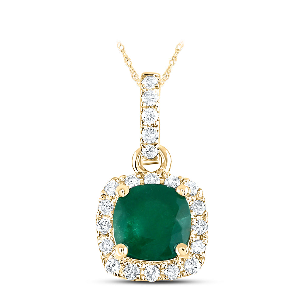 1/10CTW-DIA ANA M 5 MM-EM NAT GEM PENDANT