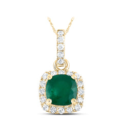 1/10CTW-DIA ANA M 5 MM-EM NAT GEM PENDANT