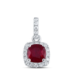 1/10CTW-DIA ANA M 5 MM-RUBY NAT GEM PENDANT