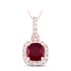 1/10CTW-DIA ANA M 5 MM-RUBY NAT GEM PENDANT