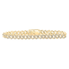 10K Yellow Gold 3 1/5 CTW-Natural Diamond (8MM) Mens Bracelet (8.50 Inch ) 34.37 Gram