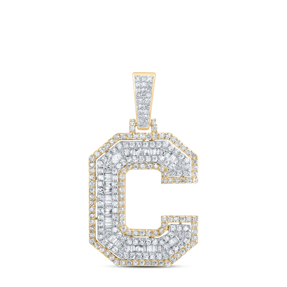 3/4CTW-DIA P1 INITIAL "C" MENS PENDANT