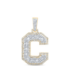 3/4CTW-DIA P1 INITIAL "C" MENS PENDANT