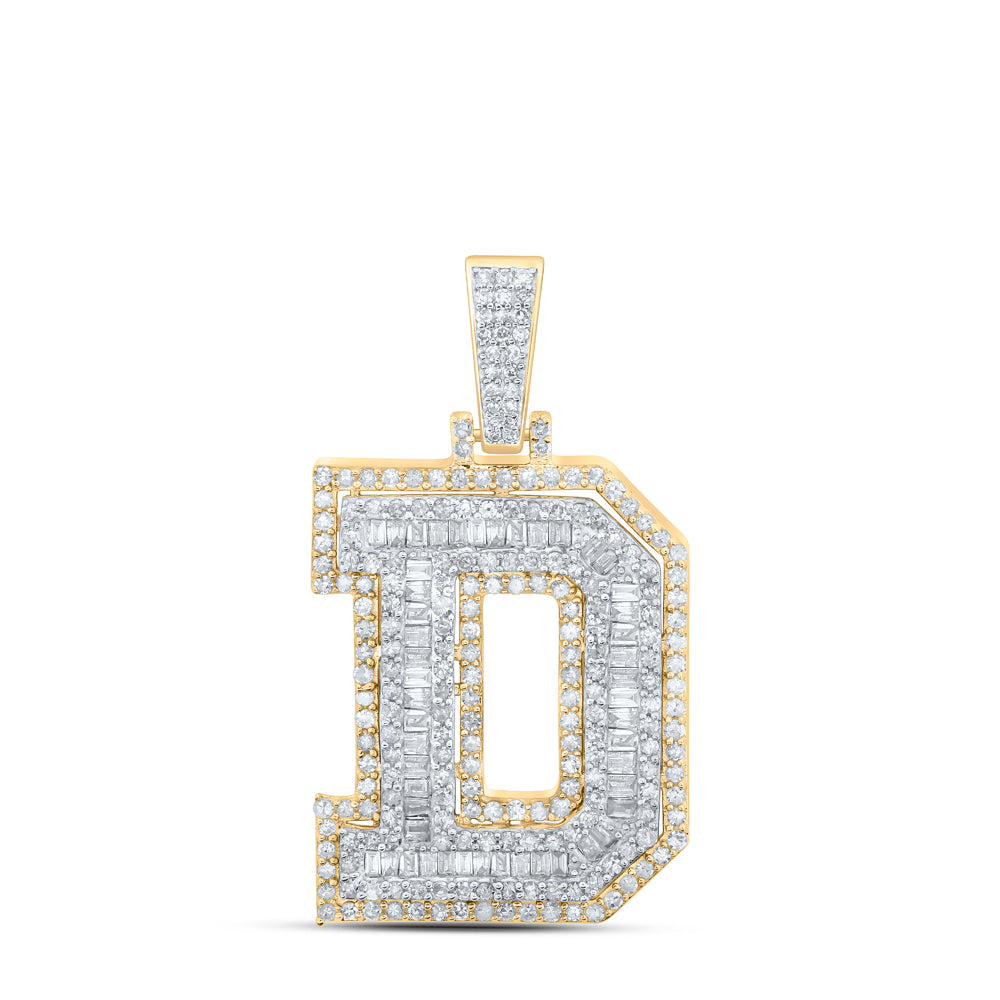 7/8CTW-DIA P1 INITIAL "D" MENS PENDANT