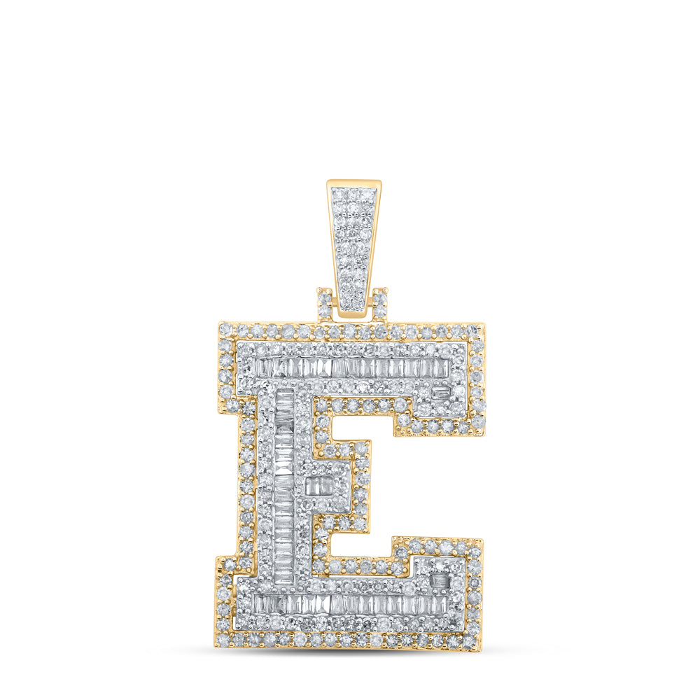 7/8CTW-DIA P1 INITIAL "E" MENS PENDANT