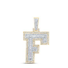3/4CTW-DIA P1 INITIAL "F" MENS PENDANT