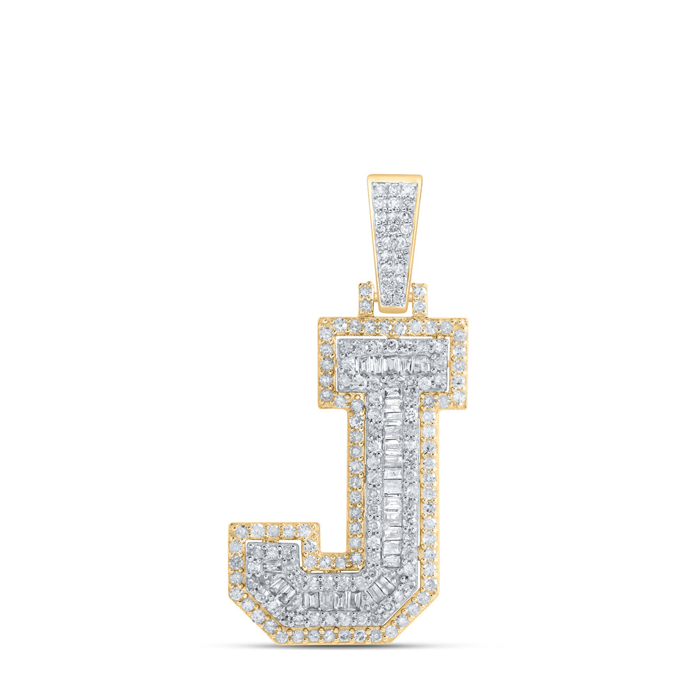 5/8CTW-DIA P1 INITIAL "J" MENS PENDANT