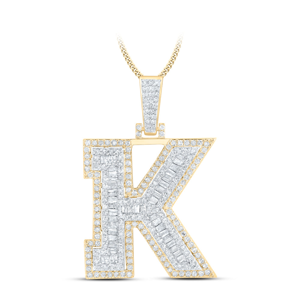 7/8CTW-DIA P1 INITIAL "K" MENS PENDANT