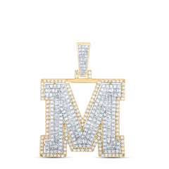 1CTW-DIA P1 INITIAL "M" MENS PENDANT