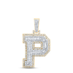 3/4CTW-DIA P1 INITIAL "P" MENS PENDANT