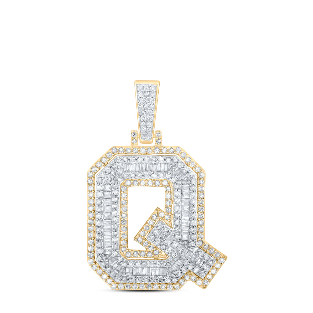 7/8CTW-DIA P1 INITIAL "Q" MENS PENDANT