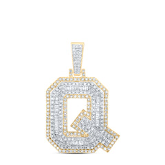 7/8CTW-DIA P1 INITIAL "Q" MENS PENDANT