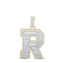 7/8CTW-DIA P1 INITIAL "R" MENS PENDANT