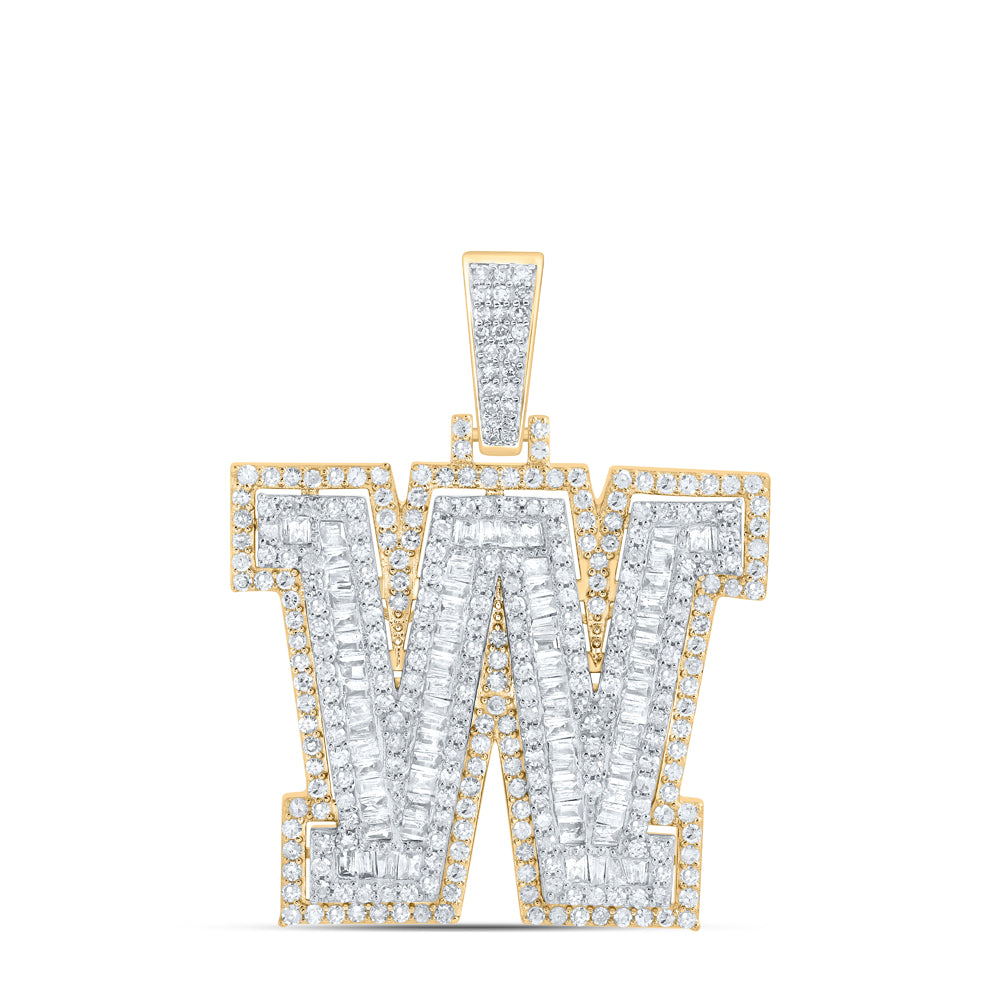 1 1/4CTW-DIA P1 INITIAL "W" MENS PENDANT