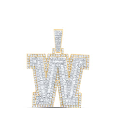 1 1/4CTW-DIA P1 INITIAL "W" MENS PENDANT