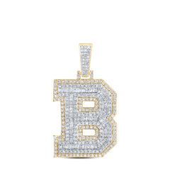 1 3/8CTW-DIA P1 INITIAL "B" MENS PENDANT
