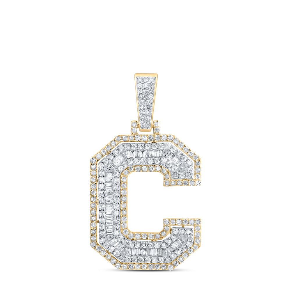 1CTW-DIA P1 INITIAL "C" MENS PENDANT