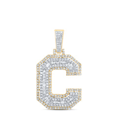 1CTW-DIA P1 INITIAL "C" MENS PENDANT