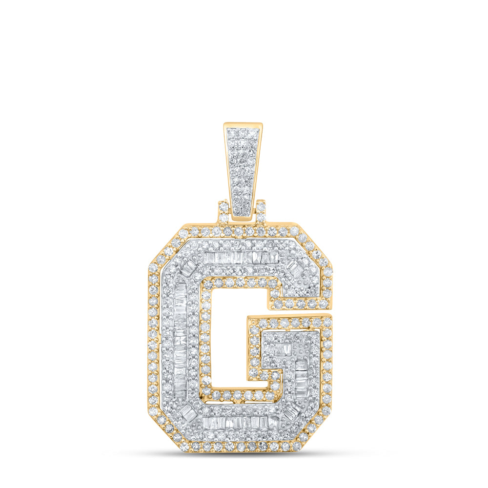 1CTW-DIA P1 INITIAL "G" MENS PENDANT