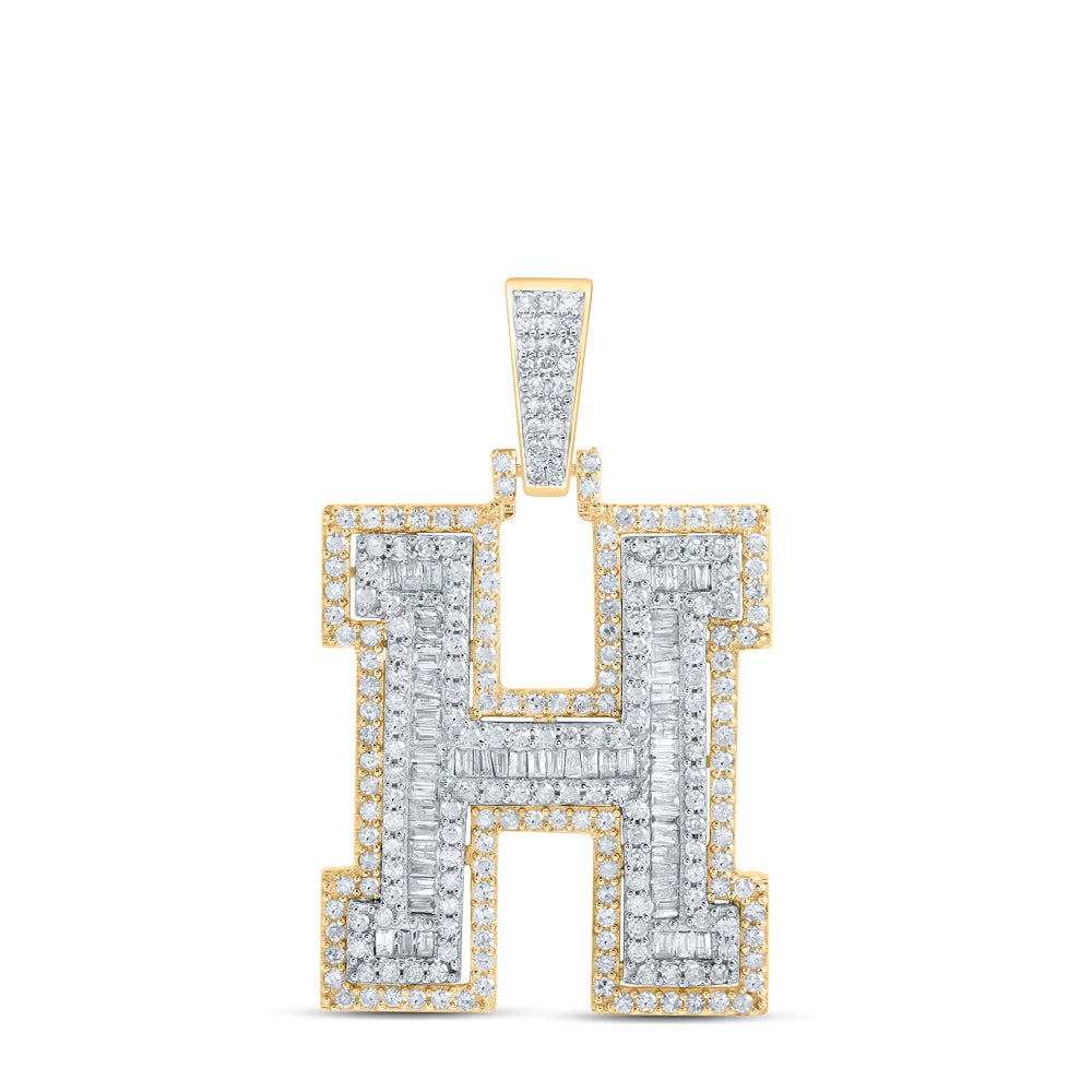 1 1/5CTW-DIA P1 INITIAL "H" MENS PENDANT