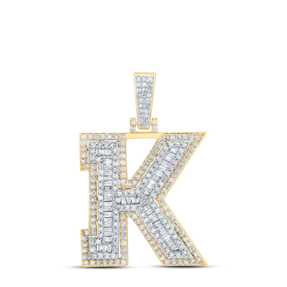 1CTW-DIA P1 INITIAL "K" MENS PENDANT