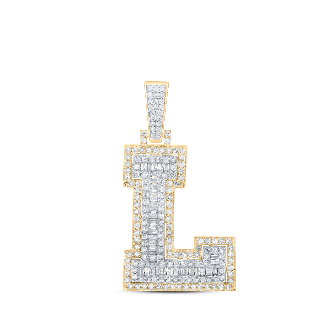 7/8CTW-DIA P1 INITIAL "L" MENS PENDANT