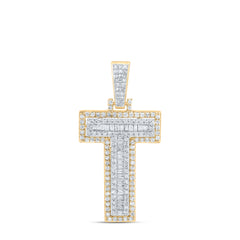 3/4CTW-DIA P1 INITIAL "T" MENS PENDANT