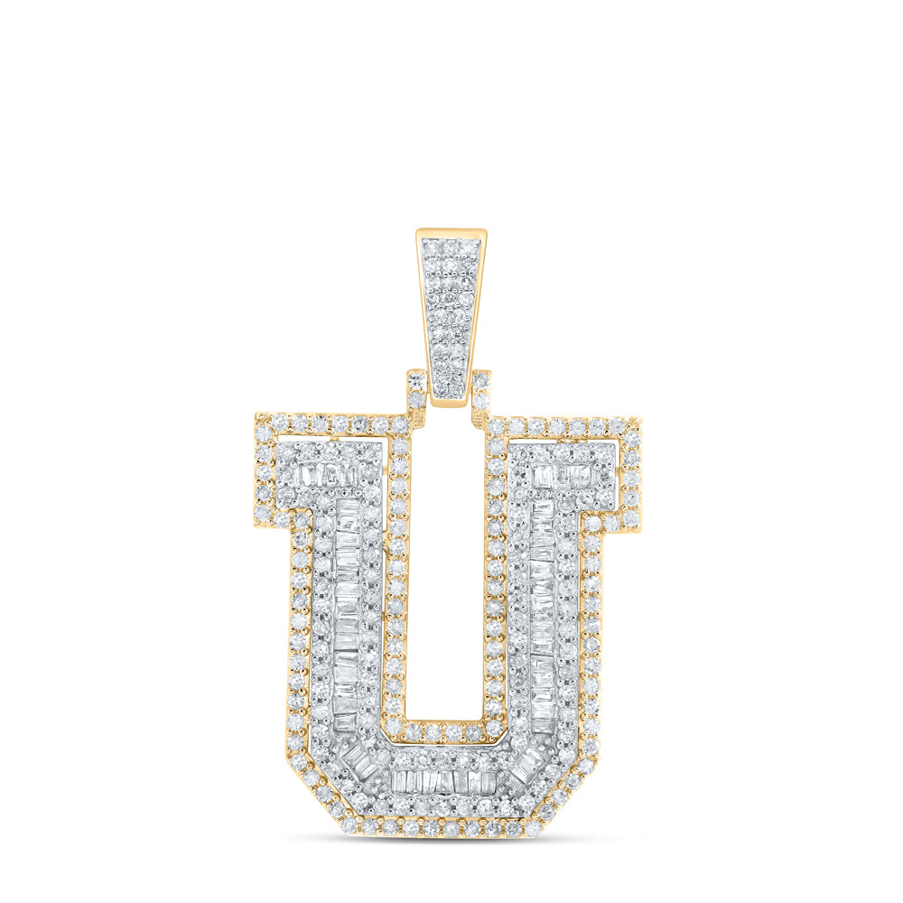 1CTW-DIA P1 INITIAL "U" MENS PENDANT