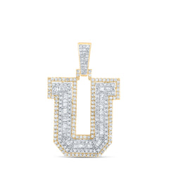1CTW-DIA P1 INITIAL "U" MENS PENDANT