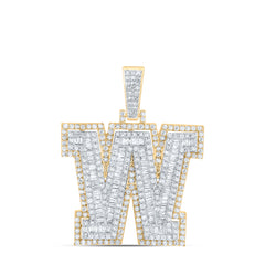 1 3/4CTW-DIA P1 INITIAL "W" MENS PENDANT