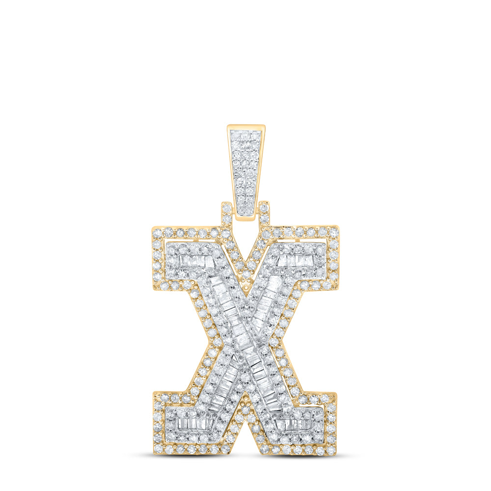 1CTW-DIA P1 INITIAL "X" MENS PENDANT