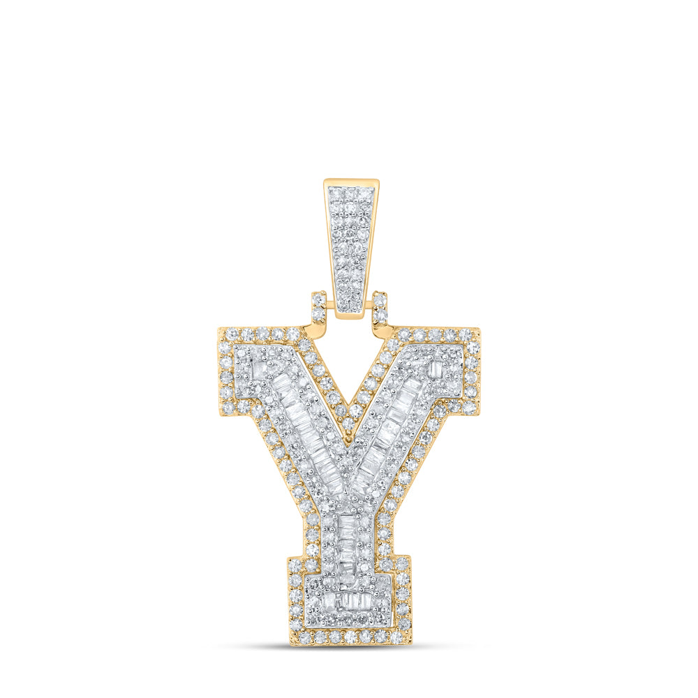 7/8CTW-DIA P1 INITIAL "Y" MENS PENDANT