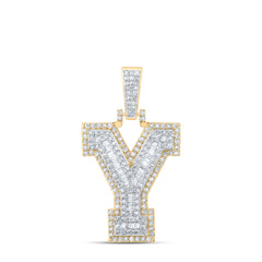 7/8CTW-DIA P1 INITIAL "Y" MENS PENDANT