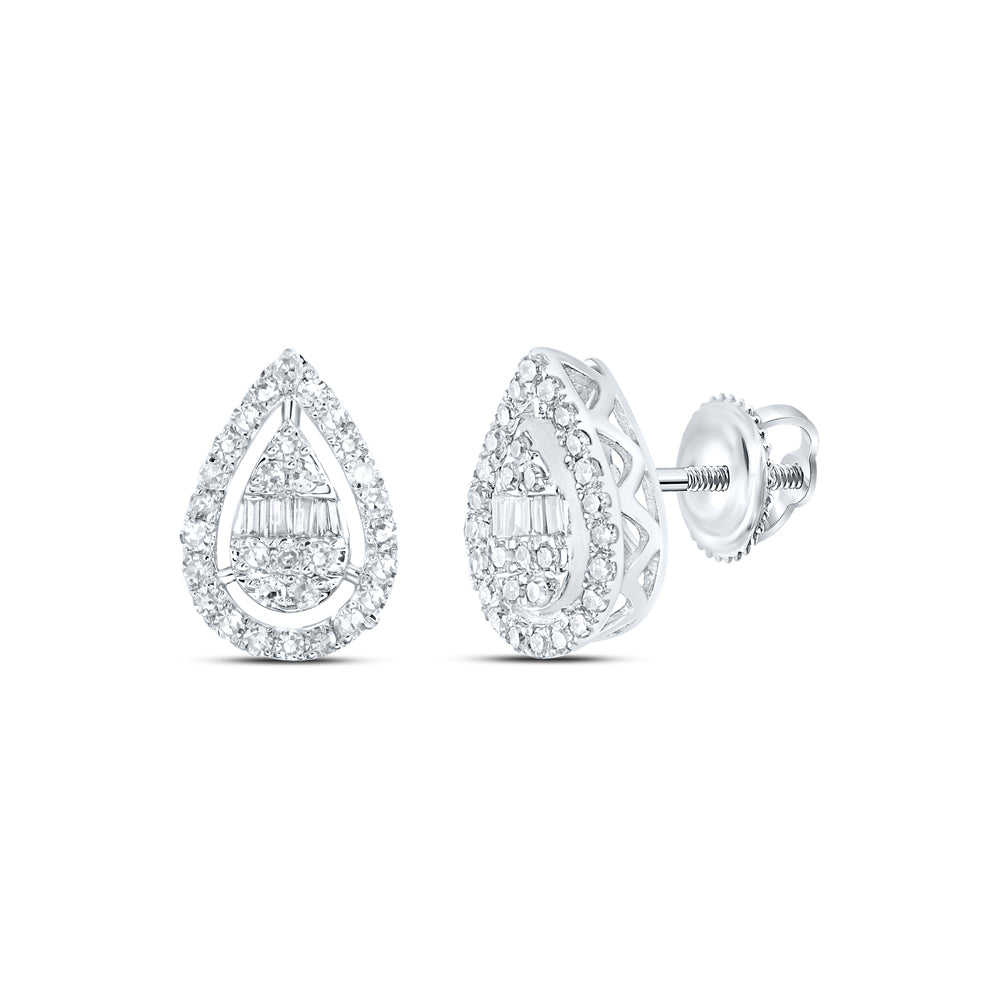 3/8CTW-DIA NK FASHION PEAR SHAPE EARRING