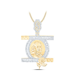 1 3/8CTW-DIA NK BENJAMIN FRANKLIN DOLLAR MENS CHARM