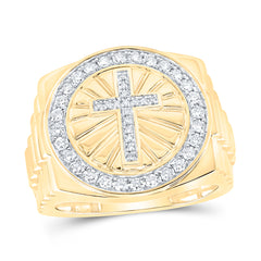 1/2CTW-DIA NK CROSS MENS RING