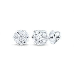 1/4CT-DIA NK FLOWER EARRING