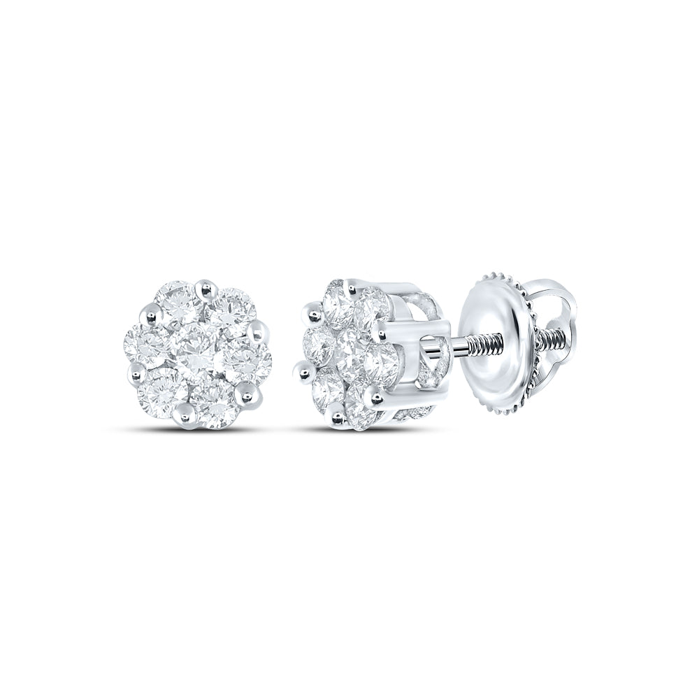 1/2CT-DIA NK FLOWER EARRING