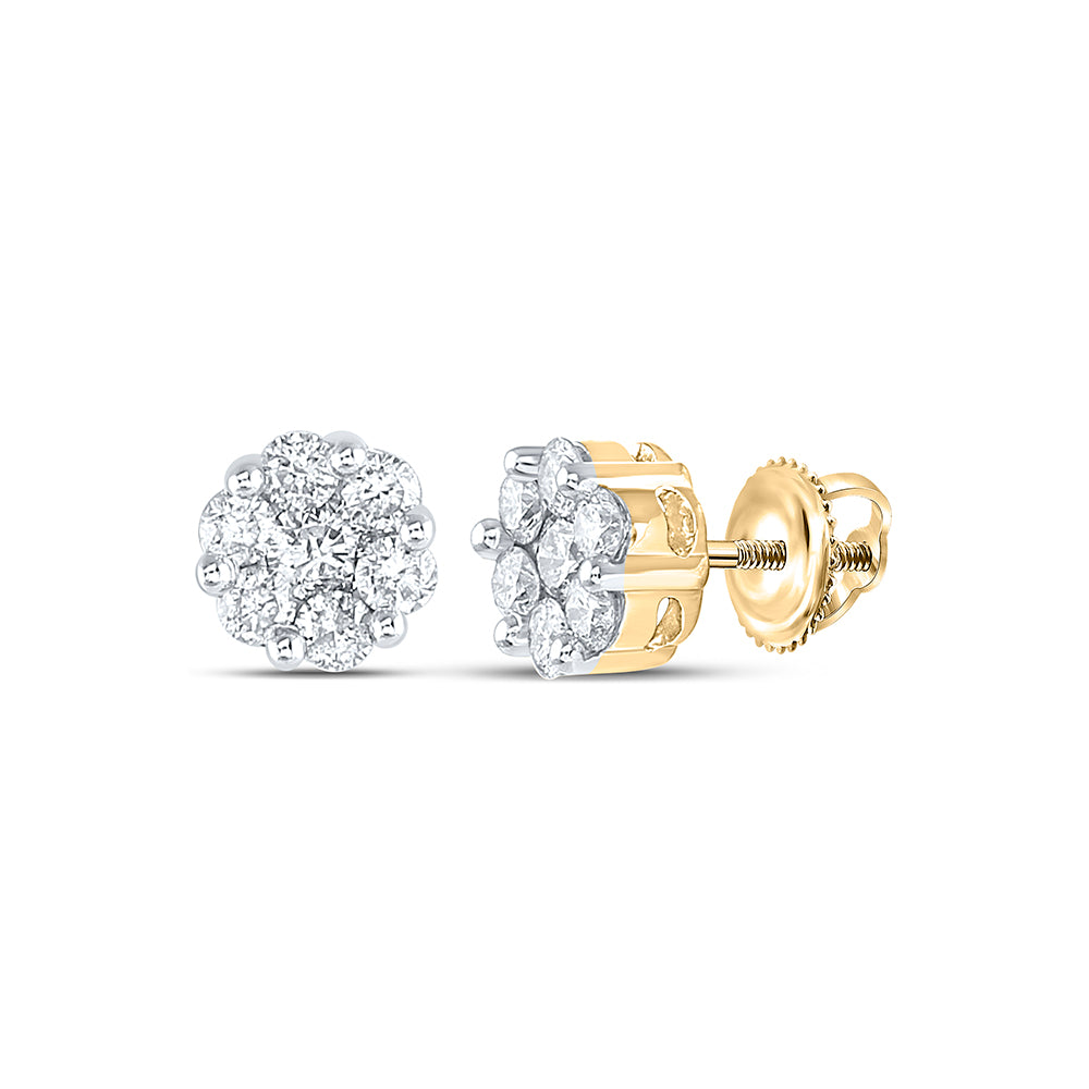1CT-DIA NKE 2*0.14CT-CRD 12*0.06CTS FLOWER EARRING CERT