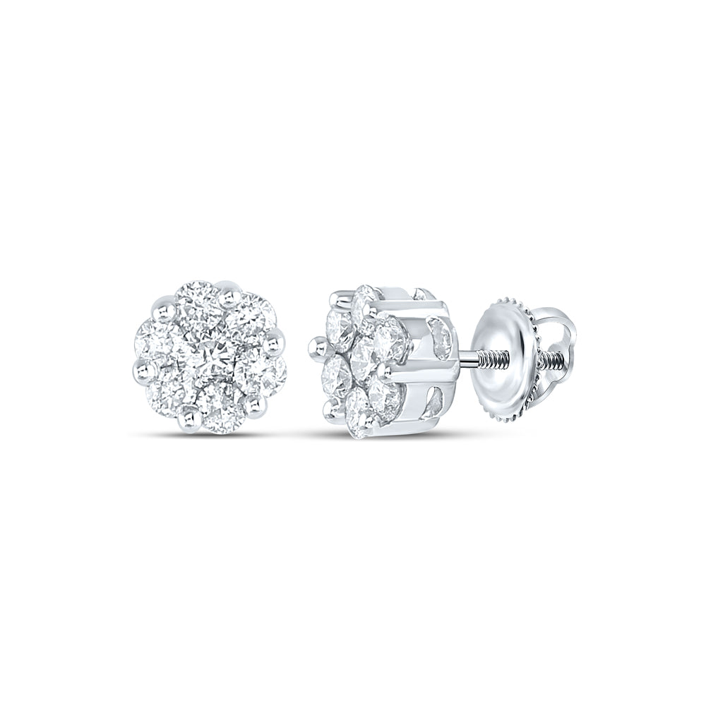1CT-DIA NKE 2*0.14CT-CRD 12*0.06CTS FLOWER EARRING CERT