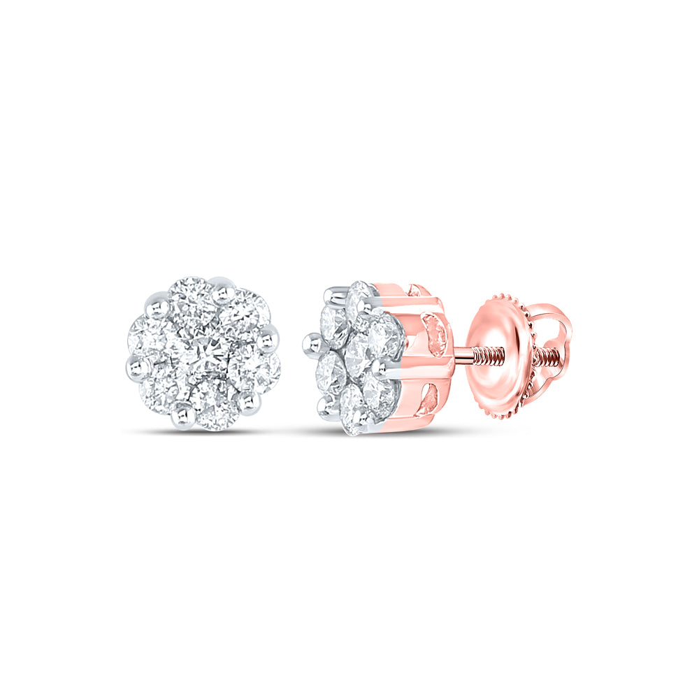1CT-DIA NKE 2*0.14CT-CRD 12*0.06CTS FLOWER EARRING CERT