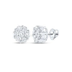 1 1/2CT-DIA NKE 2*0.15CT-CRD 12*0.10CTS FLOWER EARRING