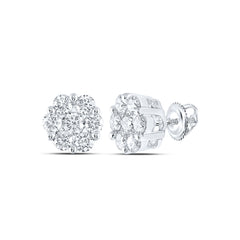 3CT-DIA NKE 2*0.32CT-CRD 12*0.19CTS FLOWER EARRING