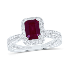 1/2CTW-DIA CN 7X5 MM RUBY-EM NAT GEM RING