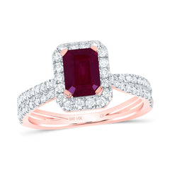 1/2CTW-DIA CN 7X5 MM RUBY-EM NAT GEM RING