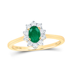 1/4CTW-DIA NK 6X4 MM EM-OV NAT GEM RING